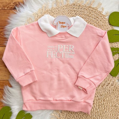 Conj. Casaco de Moletom com Gola Polo Perfect e Calça Legging Losangos - Rosa